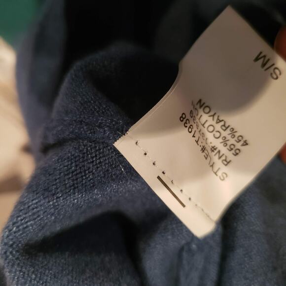 Dreamers V Neck Knit Top Blue - S/M - Picture 5 of 5